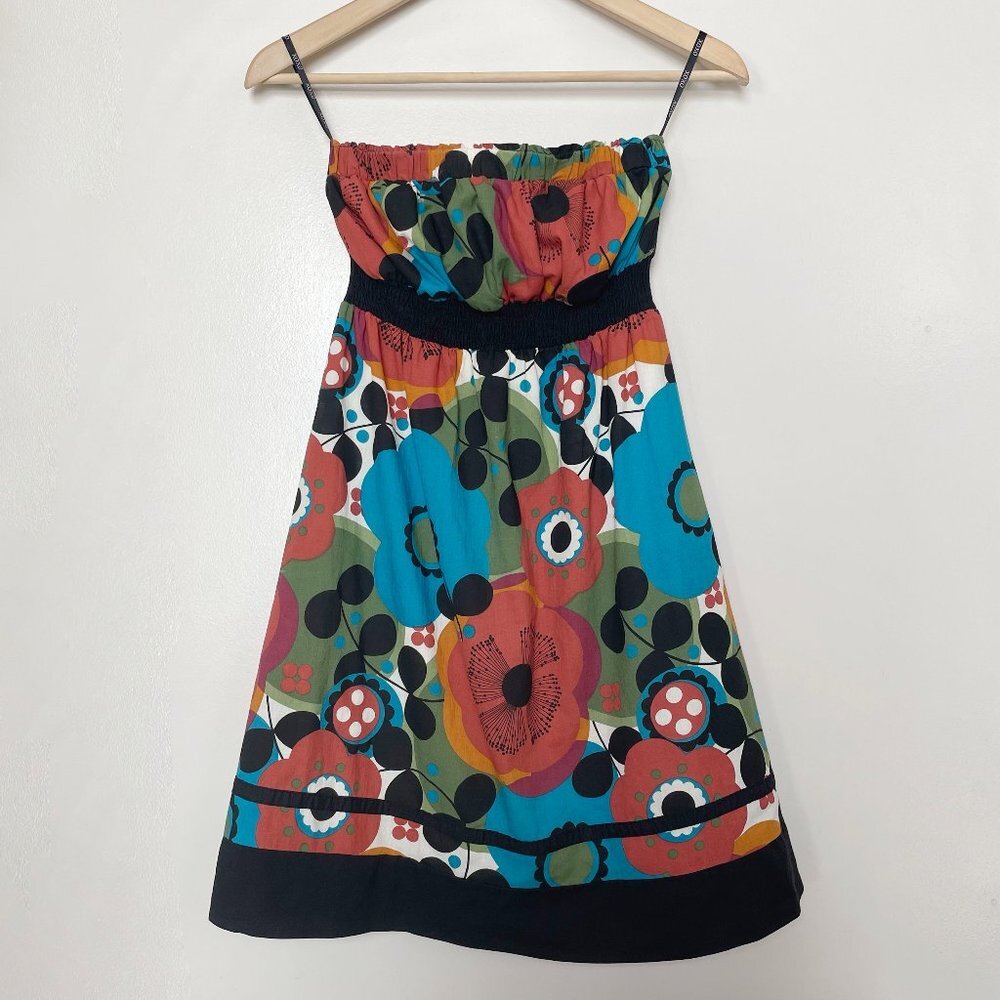 Vintage Y2K XOXO Floral Babydoll Strapless Dress Size Small